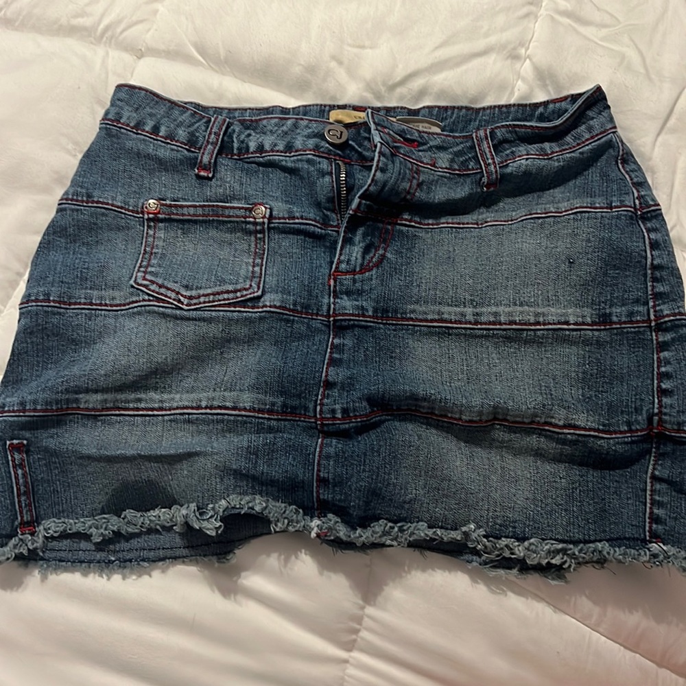 Crest Jeans mini skirt with red stiching
